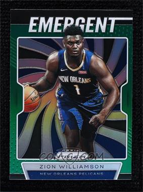 2019-20 Panini Prizm - Emergent - Green Prizm #7 - Zion Williamson