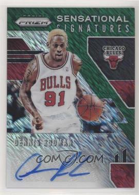 2019-20 Panini Prizm - Sensational Signatures - 1st Off the Line Green Shimmer #SS-DRM - Dennis Rodman /25