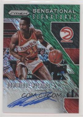 2019-20 Panini Prizm - Sensational Signatures - 1st Off the Line Green Shimmer #SS-DWL - Dominique Wilkins /25