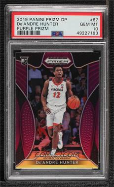 2019-20 Panini Prizm Draft Picks - [Base] - Purple Prizm #67 - De'Andre Hunter [PSA 10 GEM MT]