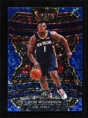 2019-20 Panini Select - [Base] - Hybrid Blue Disco Prizm #1 - Concourse - Zion Williamson /25