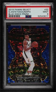 2019-20 Panini Select - [Base] - Hybrid Blue Disco Prizm #22 - Concourse - Giannis Antetokounmpo /25 [PSA 9 MINT]