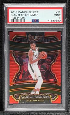 2019-20 Panini Select - [Base] - Red Prizm #22 - Concourse - Giannis Antetokounmpo /199 [PSA 9 MINT]