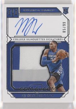 2019 Panini National Treasures Collegiate - College Silhouettes Signatures #95 - PJ Washington Jr. /99