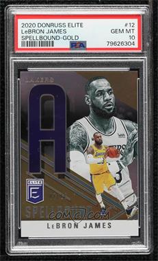 2020-21 Donruss Elite - Spellbound - Gold #12 - LeBron James /10 [PSA 10 GEM MT]