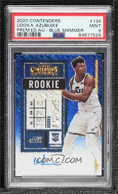 2020-21 Panini Contenders - [Base] - 1st Off the Line Premium Edition Blue Shimmer Ticket #134.1 - Rookie Ticket - Udoka Azubuike /20 [PSA 9 MINT]