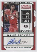 Sticker Autographs - Rayshaun Hammonds