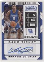 Sticker Autographs - Immanuel Quickley #/99