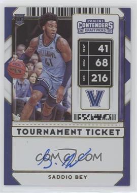 2020-21 Panini Contenders Draft Picks - [Base] - Tournament Ticket #78.2 - RPS Autographs Variation A - Saddiq Bey /10