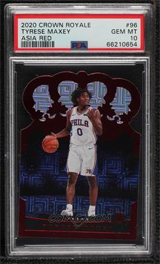 2020-21 Panini Crown Royale - [Base] - Asia Exclusive Red #96 - Tyrese Maxey [PSA 10 GEM MT]