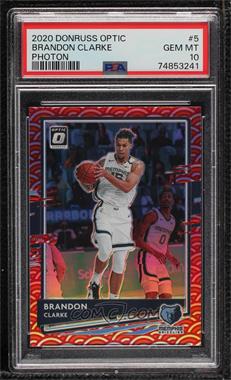 2020-21 Panini Donruss Optic - [Base] - Photon Prizm #5 - Brandon Clarke [PSA 10 GEM MT]