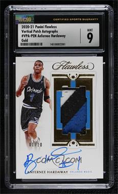 2020-21 Panini Flawless - Vertical Patch Autographs - Gold #VPA-PEN - Anfernee Hardaway /10 [CSG 9 Mint]