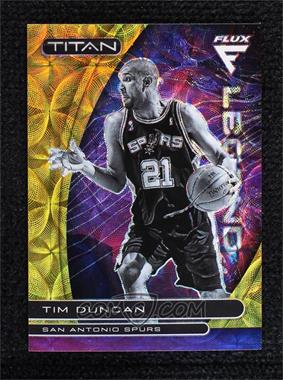 2020-21 Panini Flux - Titan Legends - 1st Off the Line Gold Scope Prizm #1 - Tim Duncan /18