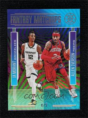 2020-21 Panini Illusions - Fantasy Matchups - Green #5 - Allen Iverson, Ja Morant /5