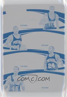 2020-21 Panini Immaculate Collection - Quad Autographs - Printing Plate Cyan #3 - Isiah Thomas, Joe Dumars, Mark Aguirre, Adrian Dantley /1