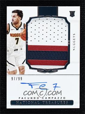 2020-21 Panini National Treasures - [Base] #110 - Rookie Patch Autographs - Facundo Campazzo /99