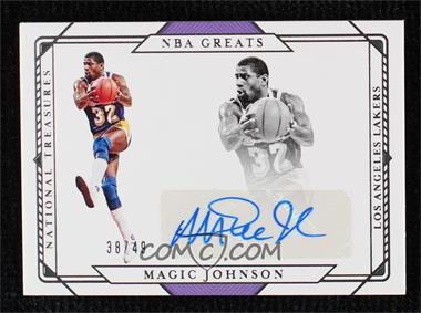 2020-21 Panini National Treasures - NBA Greats Signatures #GS-MGJ - Magic Johnson /49