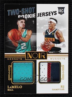 2020-21 Panini Noir - Two-Shot Rookie Jerseys - Prime #TS-LRJ - LaMelo Ball, RJ Hampton /25