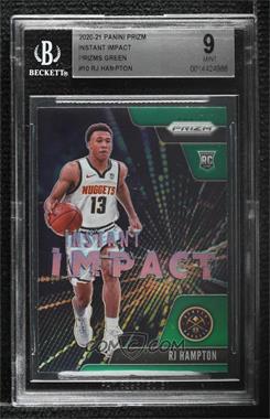 2020-21 Panini Prizm - Instant Impact - Green Prizm #10 - RJ Hampton [BGS 9 MINT]