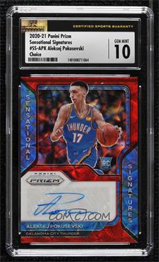 2020-21 Panini Prizm - Sensational Signatures - Choice Prizm #SS-APK - Aleksej Pokusevski [CSG 10 Gem Mint]