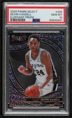 2020-21 Panini Select - [Base] - Elephant Prizm #290 - Courtside - Devin Vassell [PSA 10 GEM MT]