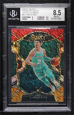 2020-21 Panini Select - [Base] - Red White Orange Shimmer Prizm #63 - Concourse - LaMelo Ball [BGS 8.5 NM‑MT+]