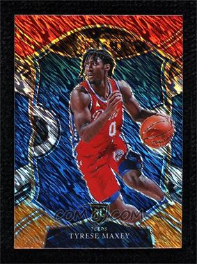 2020-21 Panini Select - [Base] - Red White Orange Shimmer Prizm #81 - Concourse - Tyrese Maxey