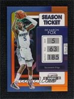 Season Ticket - De'Aaron Fox #/49