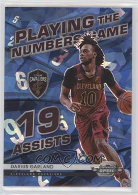 2021-22 Panini Contenders Optic - Playing the Numbers Game - Blue Cracked Ice Prizm #23 - Darius Garland /75