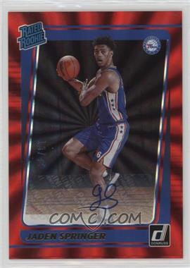 2021-22 Panini Donruss - [Base] - Holo Red Laser Signatures #247 - Rated Rookie - Jaden Springer /49