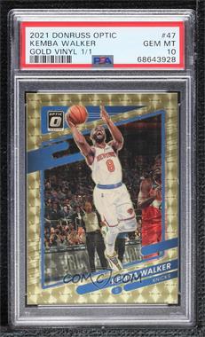 2021-22 Panini Donruss Optic - [Base] - Gold Vinyl Prizm #47 - Kemba Walker /1 [PSA 10 GEM MT]