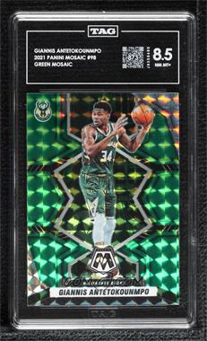 2021-22 Panini Mosaic - [Base] - Green Mosaic Prizm #98 - Giannis Antetokounmpo [TAG 8.5 NM MT+]