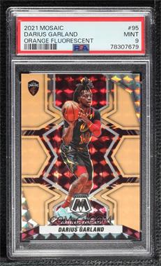 2021-22 Panini Mosaic - [Base] - Orange Fluorescent Mosaic Prizm #95 - Darius Garland /25 [PSA 9 MINT]