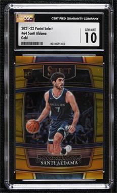 2021-22 Panini Select - [Base] - Gold Prizm #64 - Concourse - Santi Aldama /10 [CGC 10 Gem Mint]