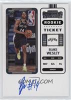 Rookie Ticket - Blake Wesley