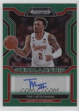 2022-23 Panini Prizm Draft Picks - College Penmanship - Green Prizm #CP-TMC - Trey McGowens