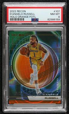 2022-23 Panini Recon - [Base] - 1st Off the Line FOTL Holo Orange #107 - D'Angelo Russell /17 [PSA 8 NM‑MT]