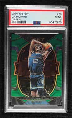 2022-23 Panini Select - [Base] - Green Prizm #58 - Concourse - Ja Morant /5 [BGS 9 MINT]