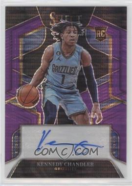 2022-23 Panini Select - Rookie Signatures - 1st Off the Line FOTL Neon Purple Pulsar Prizm #RS-KCH - Kennedy Chandler /15