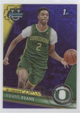 2023-24 Bowman University Chrome - [Base] - Purple Mini-Diamond Refractor #66 - Kwame Evans /399