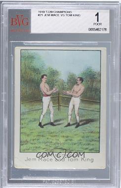 1910 ATC T220 Champion Athlete & Prize Fighter Series - Tobacco [Base] - Mecca Back #_JMTK - Fight Between Jem Mace and Tom King [BVG 1 POOR]