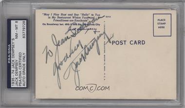 1935-74 Jack Dempsey's Restaurant Post Card - [Base] #_JDJW - Jack Dempsey Knocks Out Jess Willard [PSA/DNA Encased]