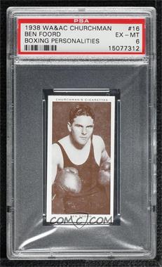 1938 Churchman's Boxing Personalities - Tobacco [Base] #16 - Ben Foord [PSA 6 EX‑MT]