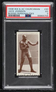1938 Churchman's Boxing Personalities - Tobacco [Base] #20 - Jack Johnson [PSA 3 VG]