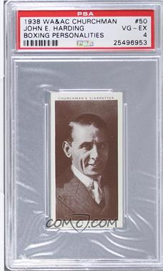 1938 Churchman's Boxing Personalities - Tobacco [Base] #50 - John E. Harding [PSA 4 VG‑EX]