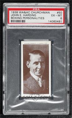 1938 Churchman's Boxing Personalities - Tobacco [Base] #50 - John E. Harding [PSA 6 EX‑MT]