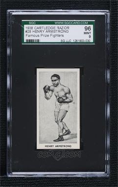 1938 Fred C. Cartledge Razors Famous Prize Fighters - [Base] #28 - Henry Armstrong [SGC 96 MINT 9]