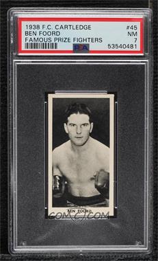 1938 Fred C. Cartledge Razors Famous Prize Fighters - [Base] #45 - Ben Foord [PSA 7 NM]