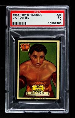 1951 Topps Ringside - [Base] #36 - Vic Toweel [PSA 5 EX]