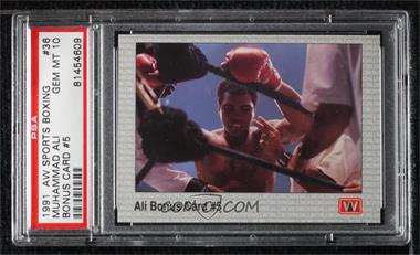 1991 All World Boxing - [Base] #36 - Ali Bonus Card #5 (Muhammad Ali) [PSA 10 GEM MT]
